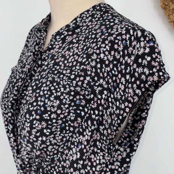 Rebecca Taylor‎ Pop Ditsy Floral Silk Tie Waist Knee Length Feminine Dress 6 - Picture 10 of 14